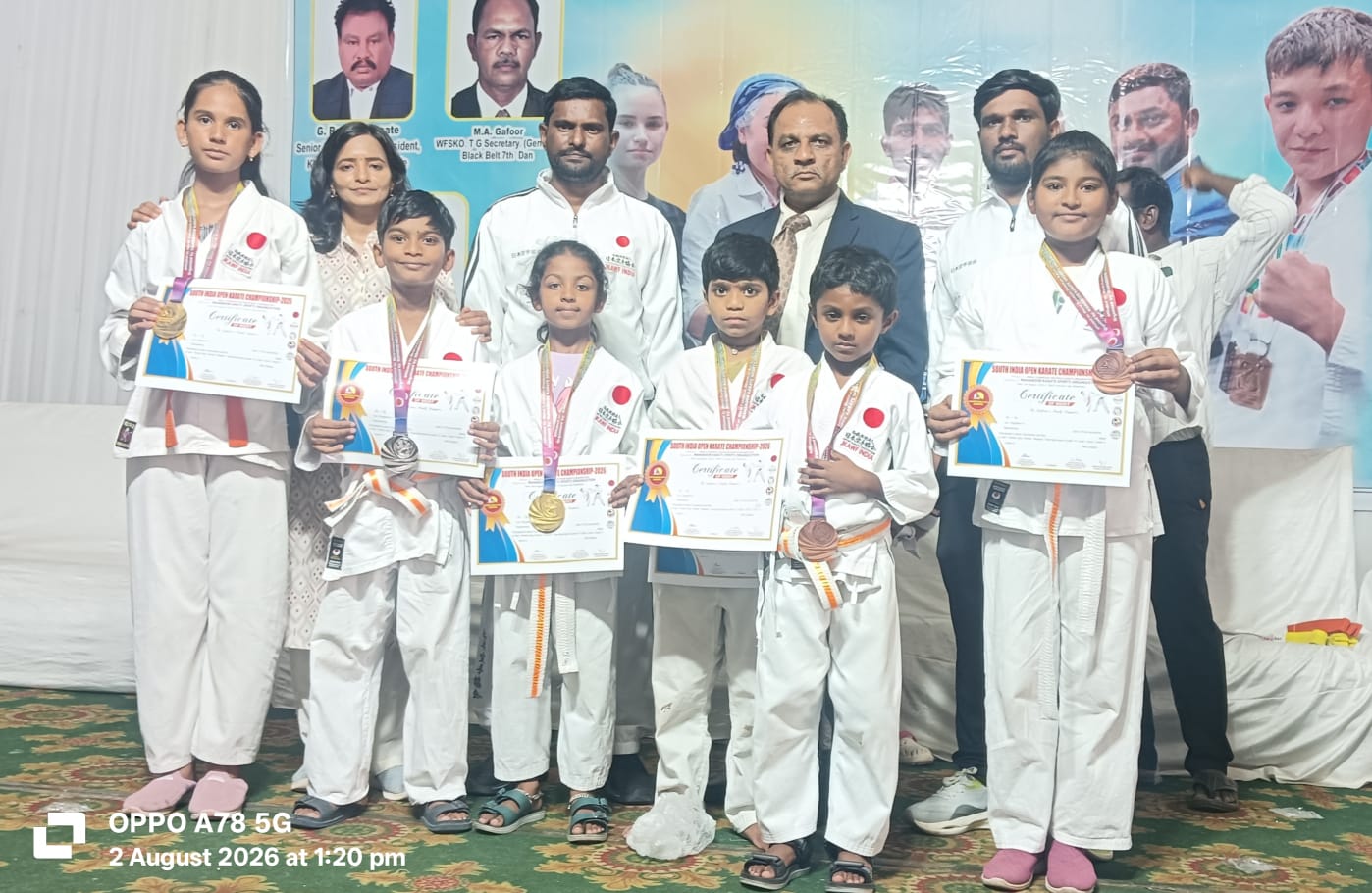సౌత్ ఇండియా ఓపెన్ కరాటే ఛాంపియన్‌షిప్‌లో సూర్యాపేట జేకేఏ కరాటే విద్యార్థుల సత్తా